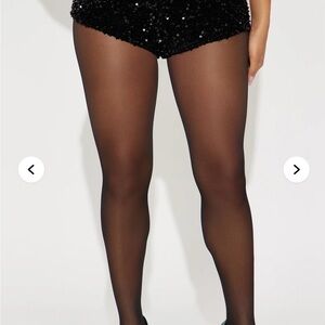 Black Sequin Shorts